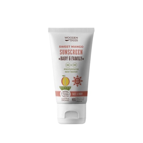 Wooden Spoon Baby &amp; Family Sunscreen SPF50 Sweet Mango 150ml 1.jpg