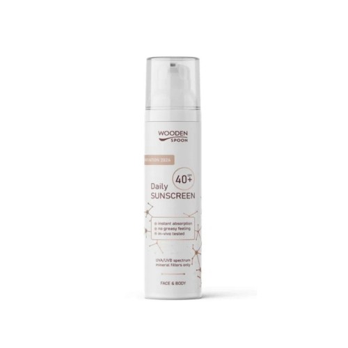 Wooden Spoon Daily Sunscreen SPF 40+ Light &amp; Dry – matujący krem przeciwsłoneczny do twarzy i ciała  100 ml